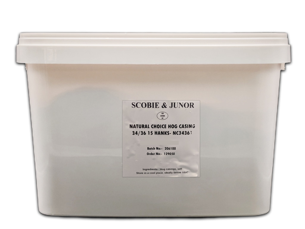 NATURAL CHOICE HOG CASING 34/36 15 HANKS/TUB